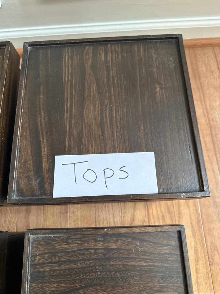 (4) Square Wood Nesting Boxes Brown - Image 4 of 4