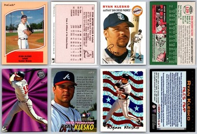 Ryan Klesko 4 Card Lot - Rookie RC Atlanta Braves San Diego Padres SF Giants 