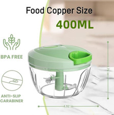 Vegetable Chopper Manual Food Chopper with Container, Hand Pull String Veggie...
