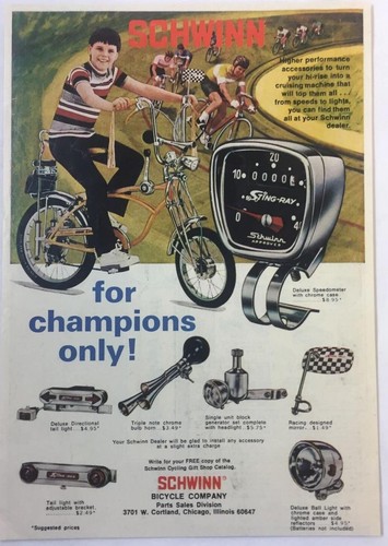 NEW Schwinn Stingray Krate bicycle CHECKERBOARD MIRROR Bike Pals Sting-Ray DECAL - Picture 6 of 6