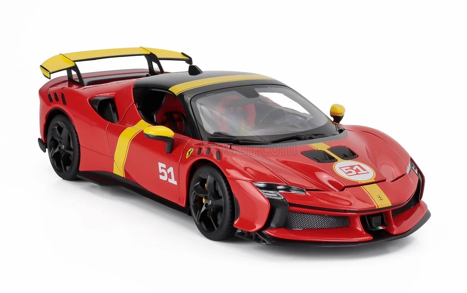 MODELLINO AUTO STATICO BURAGO FERRARI SF90 XX #51 24H LE MANS WINNER LIVERY 1/18 - Immagine 4 di 4