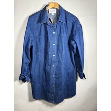 Mare Anthropologie Denim Shirt Dress Indigo Button Front Long Sleeve XL