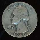 1940 P Washington Quarter KM #164  0.900 Silver 0.1808 oz Act. Silver Weight
