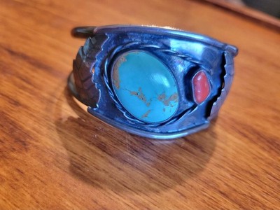 Vintage Navajo handmade silver cuff bracelet