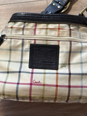 Vintage Rare Coach Bleecker shoulder bag with Tattersall Lining