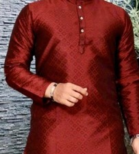 Fancy Checks Red Men s Kurta - chest size 34
