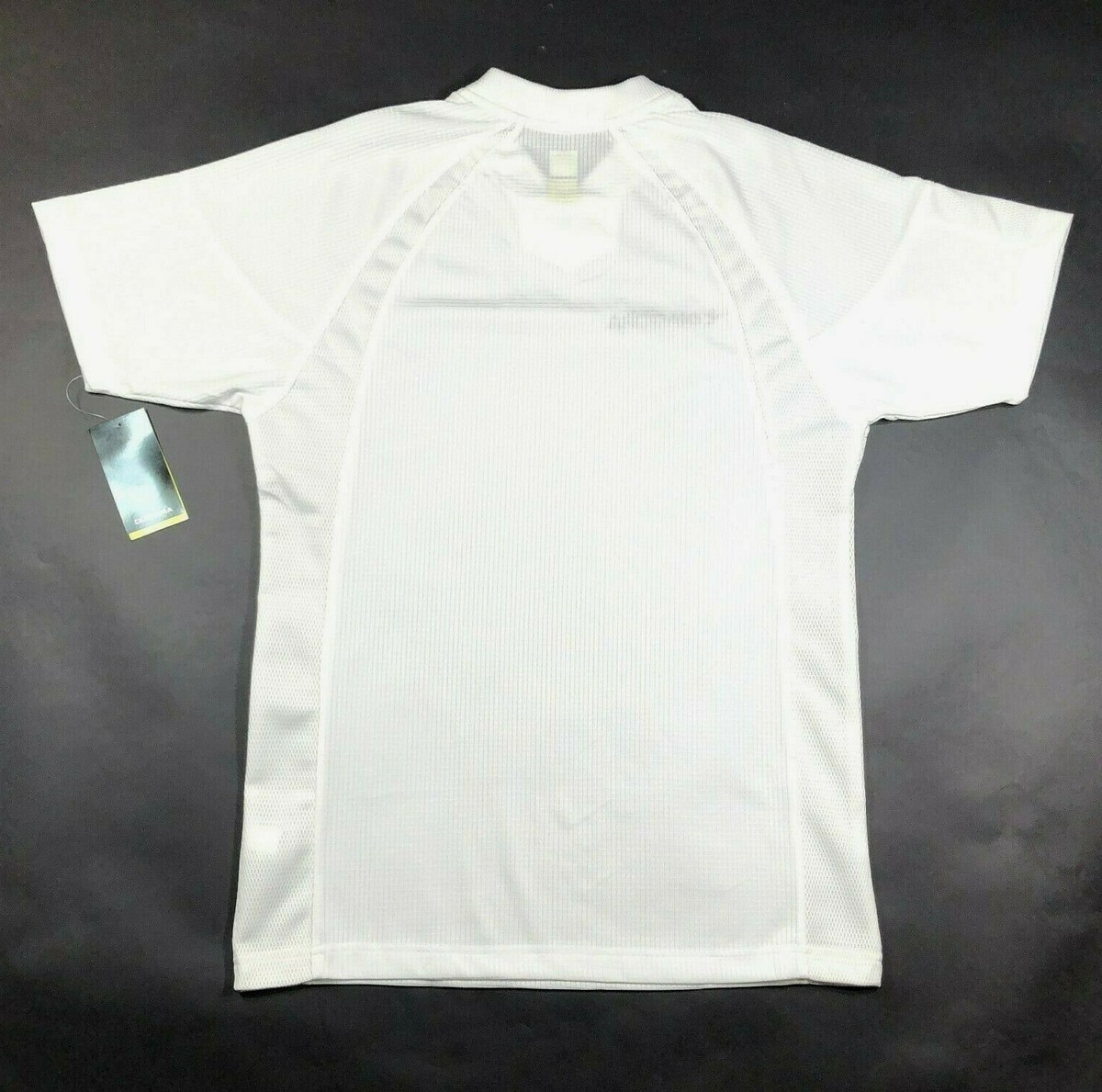 NEW Diadora T Shirt Jersey Mens S White V Neck Waffle Knit Striped