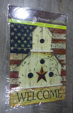 Briarwood Lane 12.5" x 18" Garden Flag "Welcome" American Flag Country Birdhouse