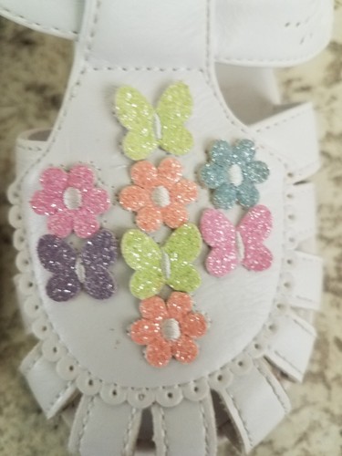Sandals, Sz 7, Okie Dokie, Flowers, White - Picture 3 of 9