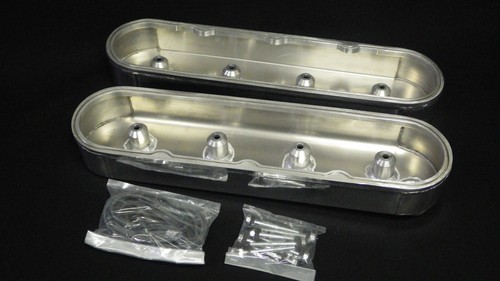 HOLDEN - CHEVROLET LS1 VALVE COVERS ALUMINIUM NO COIL POSTS POLISHED (8081-5) - Picture 2 of 2
