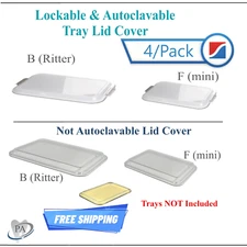 4/Pk Dental Setup Tray Lid Cover For Size B Ritter or Size F Mini, Autoclav 275F
