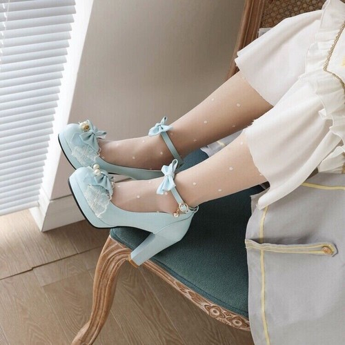 Damenmode süße Lolita hochhackige Pumps Schuhe japanische Dienstmädchen Cosplay Schuhe - Bild 14 von 18