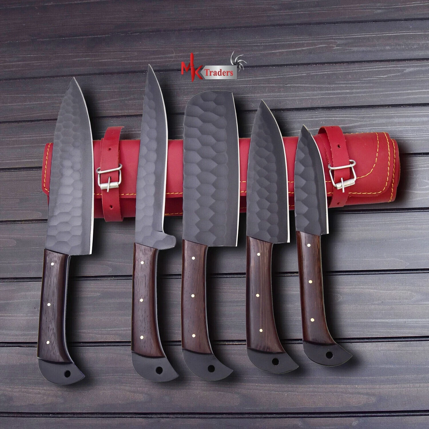 HAND FORGED DAMASCUS STEEL KITCHEN/CHEF KNIVES SET 5,GIFT KNIVES SET, new chef