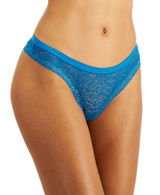 Jenni Women's Leopard Lace Thong, XL Blue Macy's