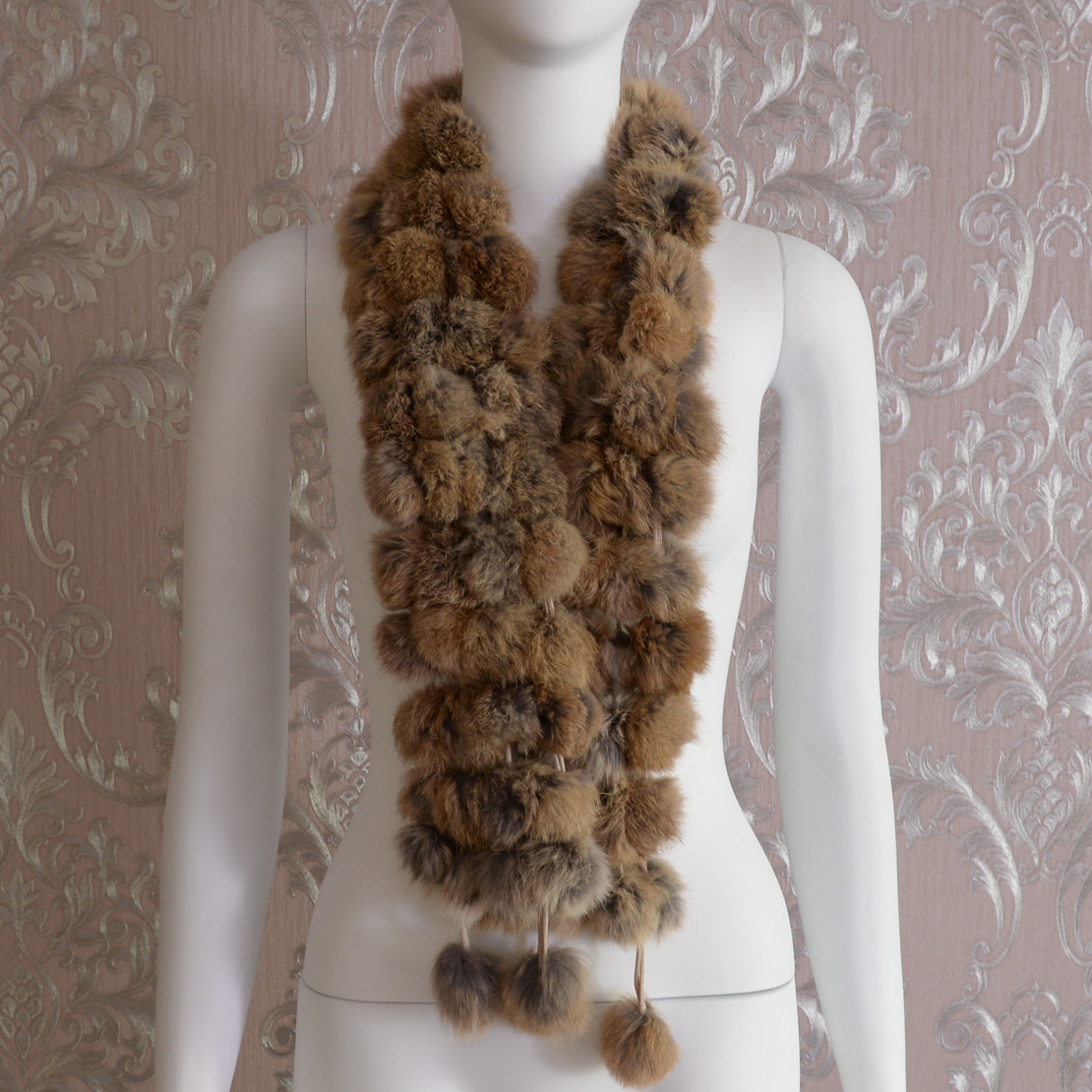 Women Ladies Winter Fluffy Genuine Rabbit Fur Collar Scarf Shawl Wrap
