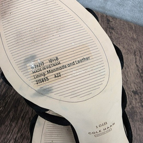 Sandalias de vestir Cole Haan Grand 360 Adella 10.5 B negras gamuza tacón con tiras sin cordones - Imagen 11 de 14