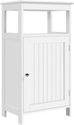 Single Door Floor Cabinet, Bathroom Free Standing Storage Organizer with Adjusta