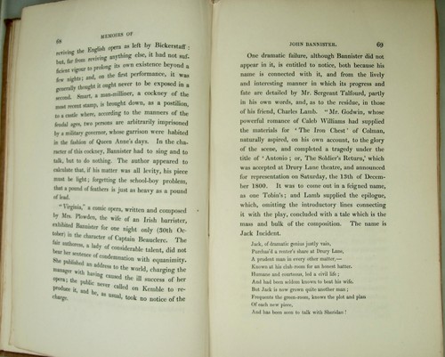Memoirs of John Bannister, Comedian, Adolphus, 1839, 1st ed. - Imagen 8 de 8