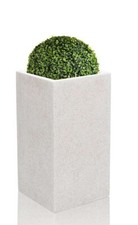 Primrose Large Tall Cube White Poly-Terrazzo Planter Garden Outdoor Pot 79cm
