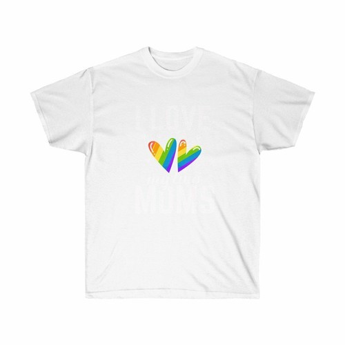 I Love My Two Moms Gay Butterfly Flag Lesbians Unisex T-shirt - Picture 2 of 16