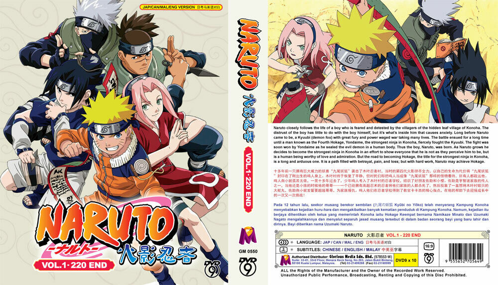 DVD Naruto Clássico - Coleção Completa - 220 Episódios