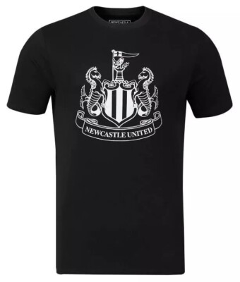 NEWCASTLE UNITED NUFC Official Black Cotton Short Sleeve T Shirt