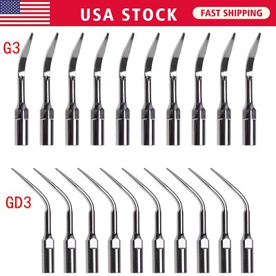 10pcs Dental Ultrasonic Piezo Scaler Tips Fit EMS WOODPECKER/DTE SATELEC G3/GD3