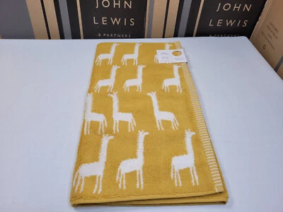 John Lewis Giraffes Cotton Bath Mat Mustard 80 X 50cm RRP £15