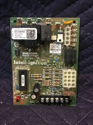 Emerson D341396P05 Furnace Control Circuit Board Green 24VAC 60Hz - Used