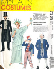 1990's McCall's Adults' Patriotic,Halloween Costume Pattern 7339 Size L UNCUT