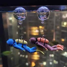 2PC Floating Diver Aquarium Ornaments Fish Tank Deep Sea Adventure Diving Decor