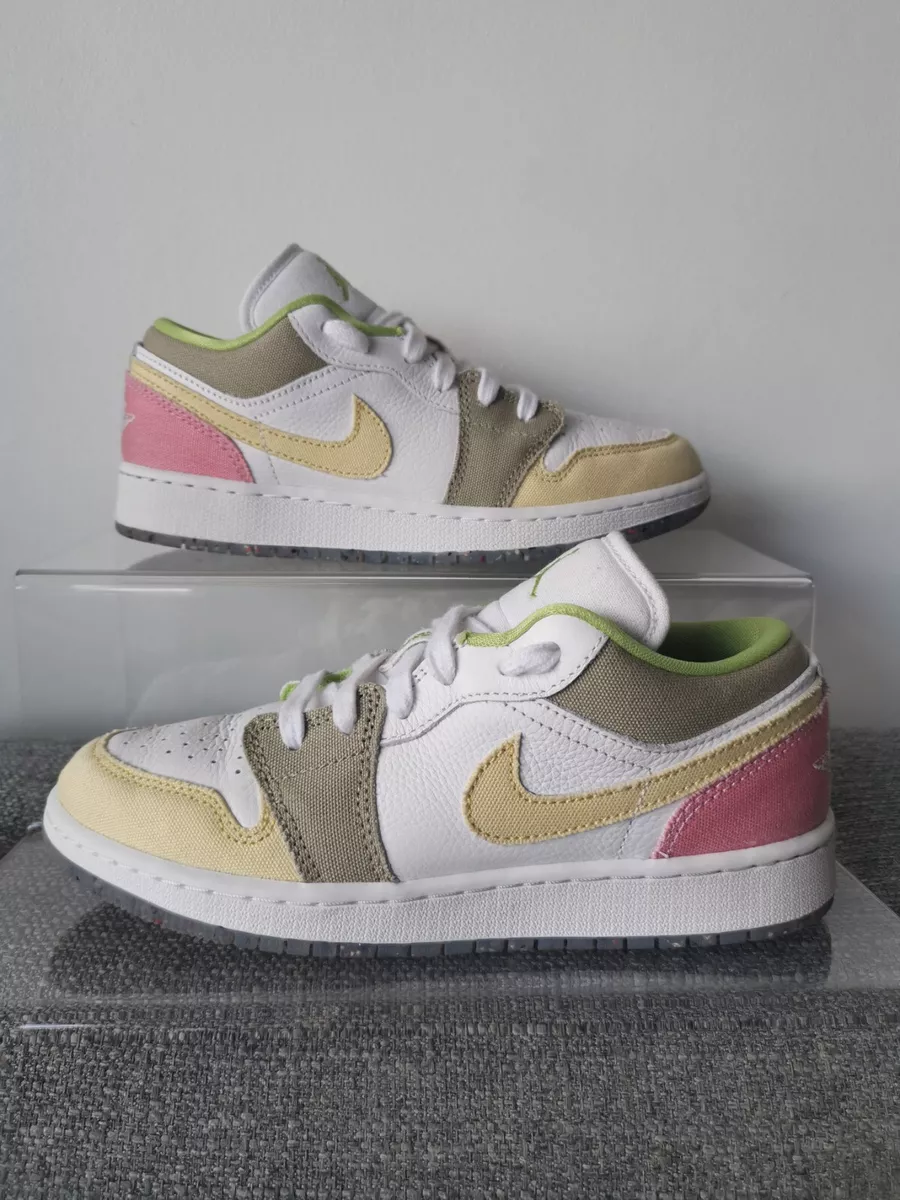 NIKE AIR JORDAN 1 LOW SE GS Pastel Grind SIZE UK 4.5 EUR 38.5 DJ0341 100