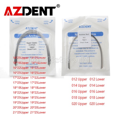 Dental Orthodontic Arch Wire Wires Oval Form Stainless Steel Round/Rectangular - Photo 2/208