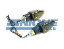 Arrow Deco Motorcycle Turn Signals 12 Volt Black Smoke