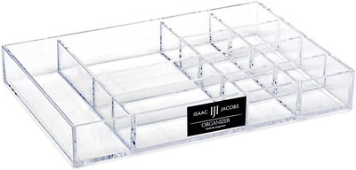 12-Compartment Clear Acrylic Drawer Organizer (9.4'' L x 6.4'' W x 1.3'' H),