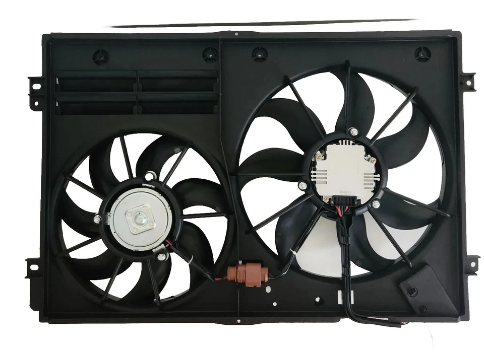 Ventilador de radiador duplo Volkswagen Golf GTI 2008 para modelos com AC - Imagem 2 de 4