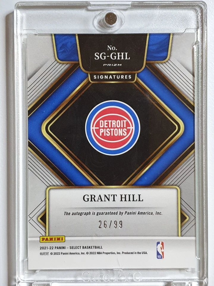 Panini Select Grant Hill 2021 #auto verde neón/99 firmas - listo para calificar Foto 4 de 4