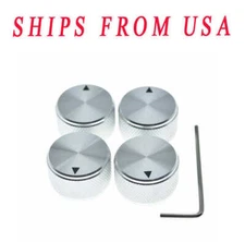 4-Pack 25mm Metal 1/4" Potentiometer Pot Knobs w/ Indicator for Guitar/Bass/AMPS