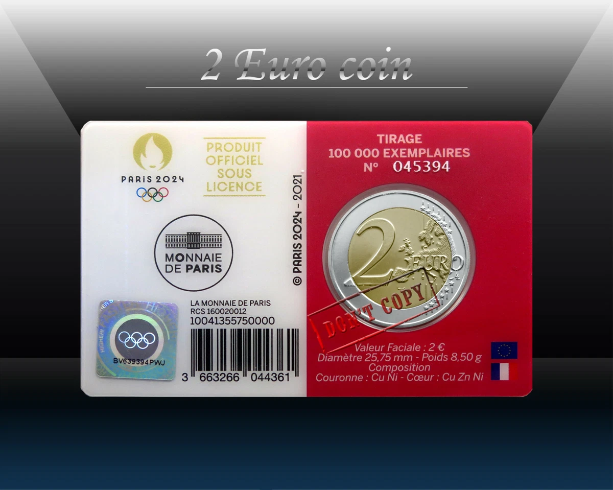 Paris 2024 Olympics Commemorative 2 Euro Coin