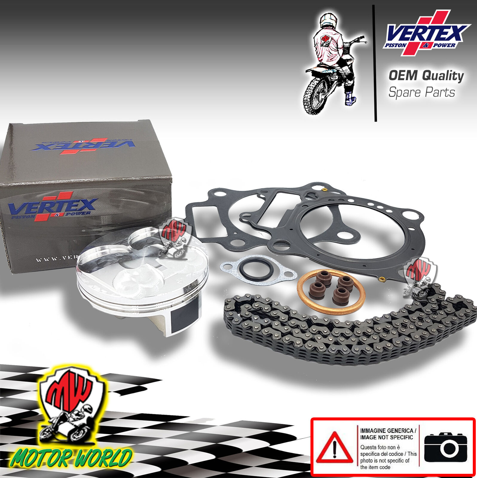 KIT PISTONE + CATENA + GUARNIZIONI TESTA  HUSQVARNA FE 350 2014 2015 2016