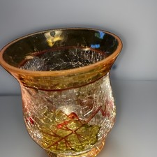 Yankee candle Crackle Finish Glass Autumn Fall candle holder