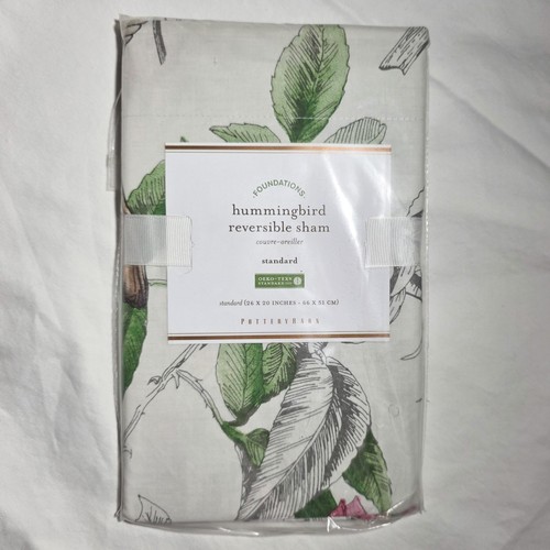 One Pottery Barn HUMMINGBIRD Reversible Standard Pillow Sham New