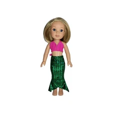 Mermaid 3pc Swimsuit Fits 14.5" Wellie Wisher American Girl Doll Clothing