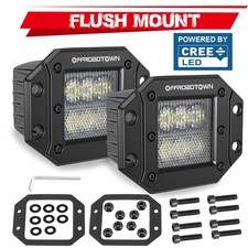2x 5 120w Flush Mount Cree Led Work Light Bar Combo Driving Reverse Offroad 4wd