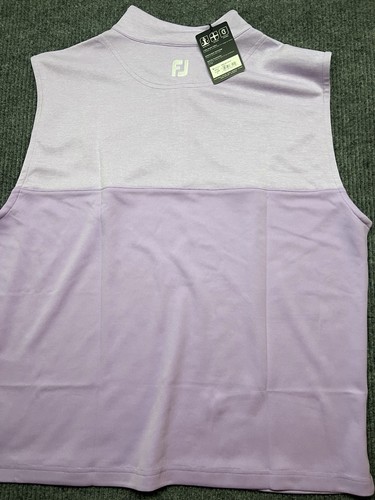 FootJoy Heather Yoke 1/2 Zip Gilet XL Lavanda Uomo Golf Senza Maniche Elasticizzato Nuovo - Foto 12 di 12