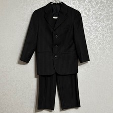 Van Heusen Pinstripe Suit Blazer Jacket  Pants 2 Piece Set Dark Gray Sz Boys 8