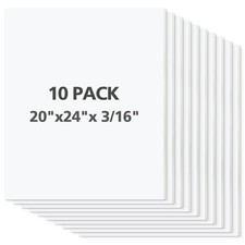 Premium White Foam Core Board 10 Pack 20x24 Inch 3/16 Thick Acid Free Craft