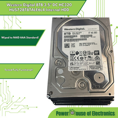 Western Digital 8TB 3.5'' DC HC320 HUS728T8TALE6L4 Internal HDD
