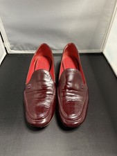Tory Burch Women's Burgundy Leather Slip On Classic Ballet Loafers - Size 8