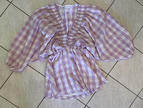 Mable Size Small Lavender/White plaid Romper - Picture 7 of 10